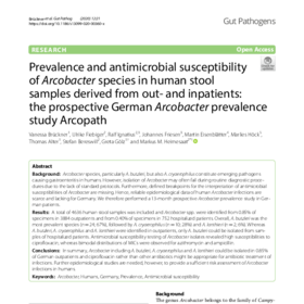 Prevalence and antimicrobial susceptibility of Arcobacter species in human stool samples derived from out- and inpatients: the prospective German Arcobacter prevalence study Arcopath